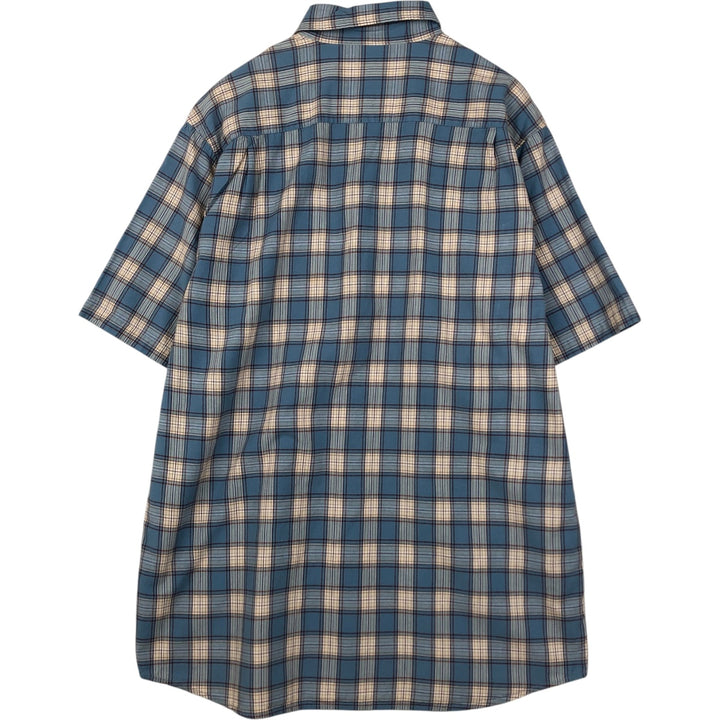 Carhartt Check Pattern Short Sleeve Work Shirt, Men's Size L cotton Blue type light blue Vintage Second Hand