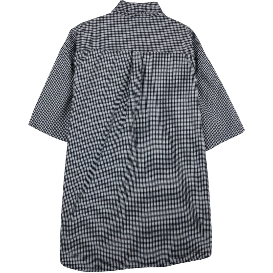 Carhartt Check Pattern Short-Sleeve Button-Down Work Shirt, Men's Size XL (approx.) cotton blue type Vintage Second Hand