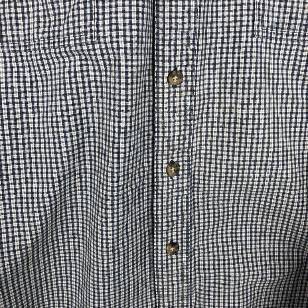 Carhartt Check Pattern Short-Sleeve Button-Down Work Shirt, Men's Size XL (approx.) cotton blue type Vintage Second Hand