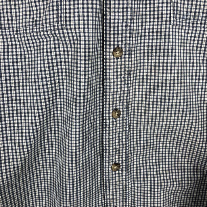 Carhartt Check Pattern Short-Sleeve Button-Down Work Shirt, Men's Size XL (approx.) cotton blue type Vintage Second Hand