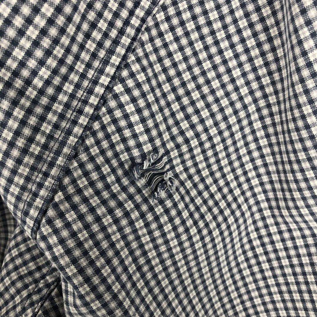 Carhartt Check Pattern Short-Sleeve Button-Down Work Shirt, Men's Size XL (approx.) cotton blue type Vintage Second Hand