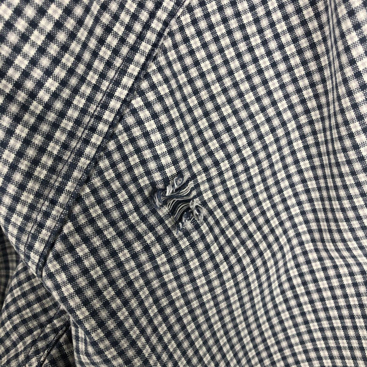 Carhartt Check Pattern Short-Sleeve Button-Down Work Shirt, Men's Size XL (approx.) cotton blue type Vintage Second Hand