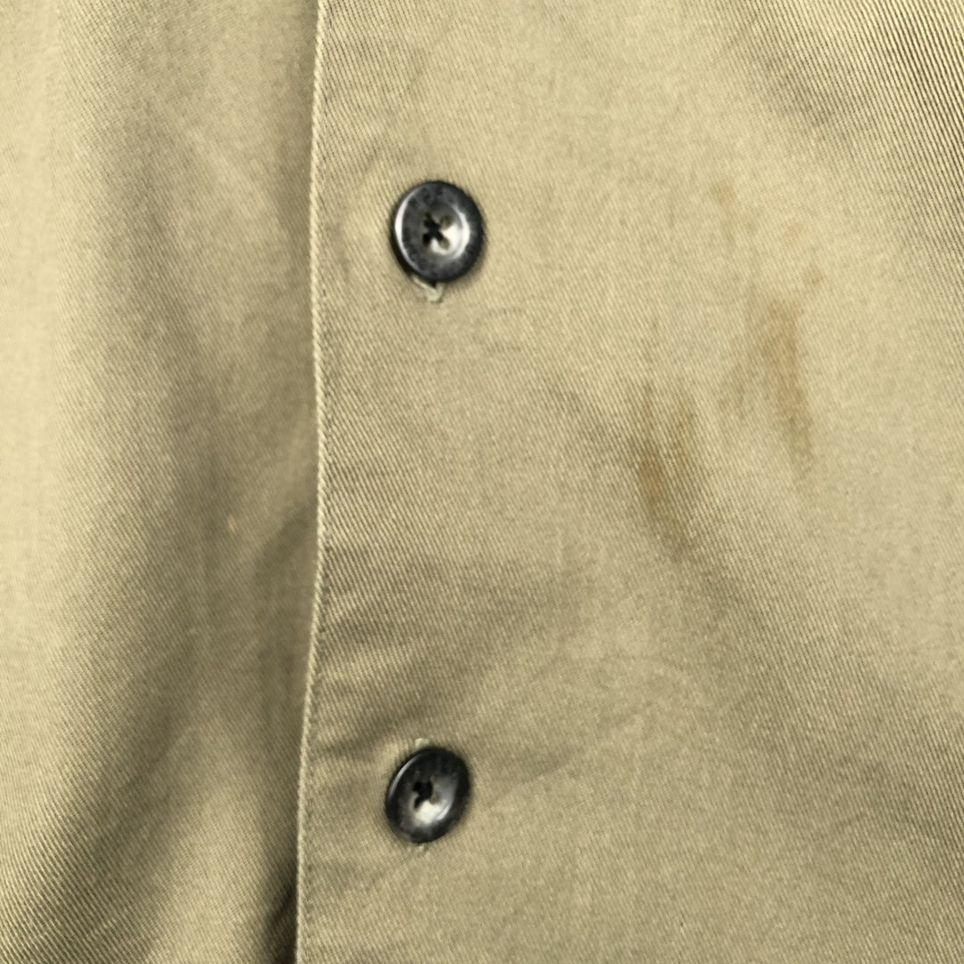 Harley-Davidson Short-Sleeve Open-Collar Work Shirt, Men's Size XL (approx.) cotton Khaki type Vintage Second Hand