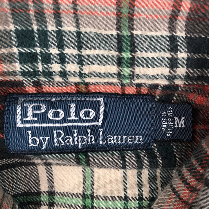 Ralph Lauren POLO by Ralph Lauren Long-Sleeve Western Flannel Check Shirt, Men's Size M (approx.) cotton orange type Vintage Second Hand