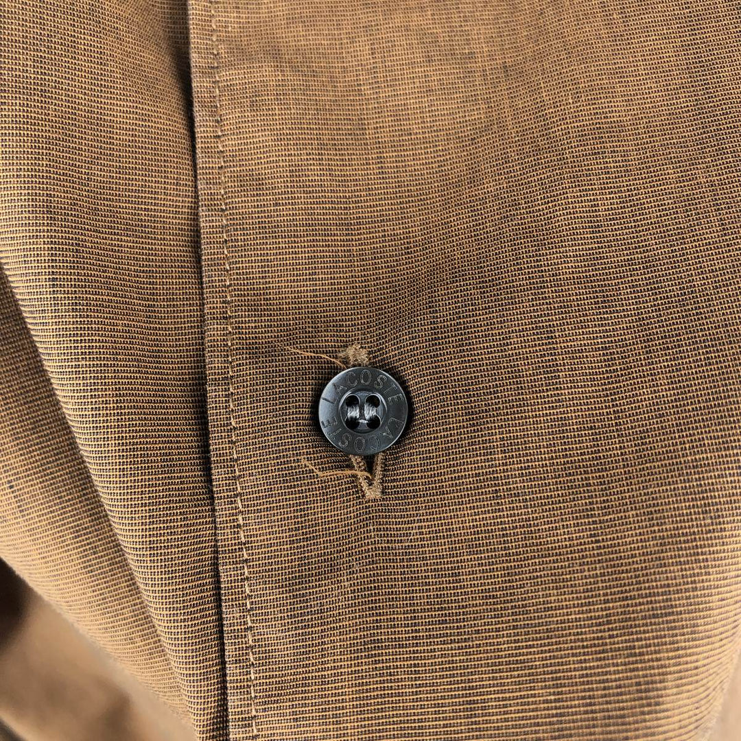 Lacoste long-sleeved cotton shirt, men's size L (approx.) cotton brown type Vintage Second Hand