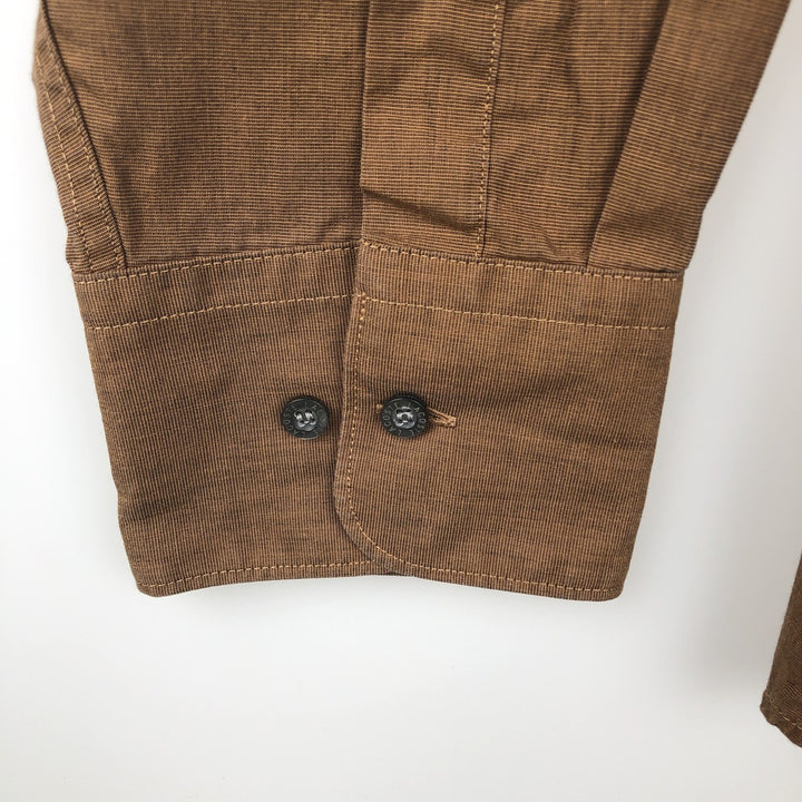 Lacoste long-sleeved cotton shirt, men's size L (approx.) cotton brown type Vintage Second Hand