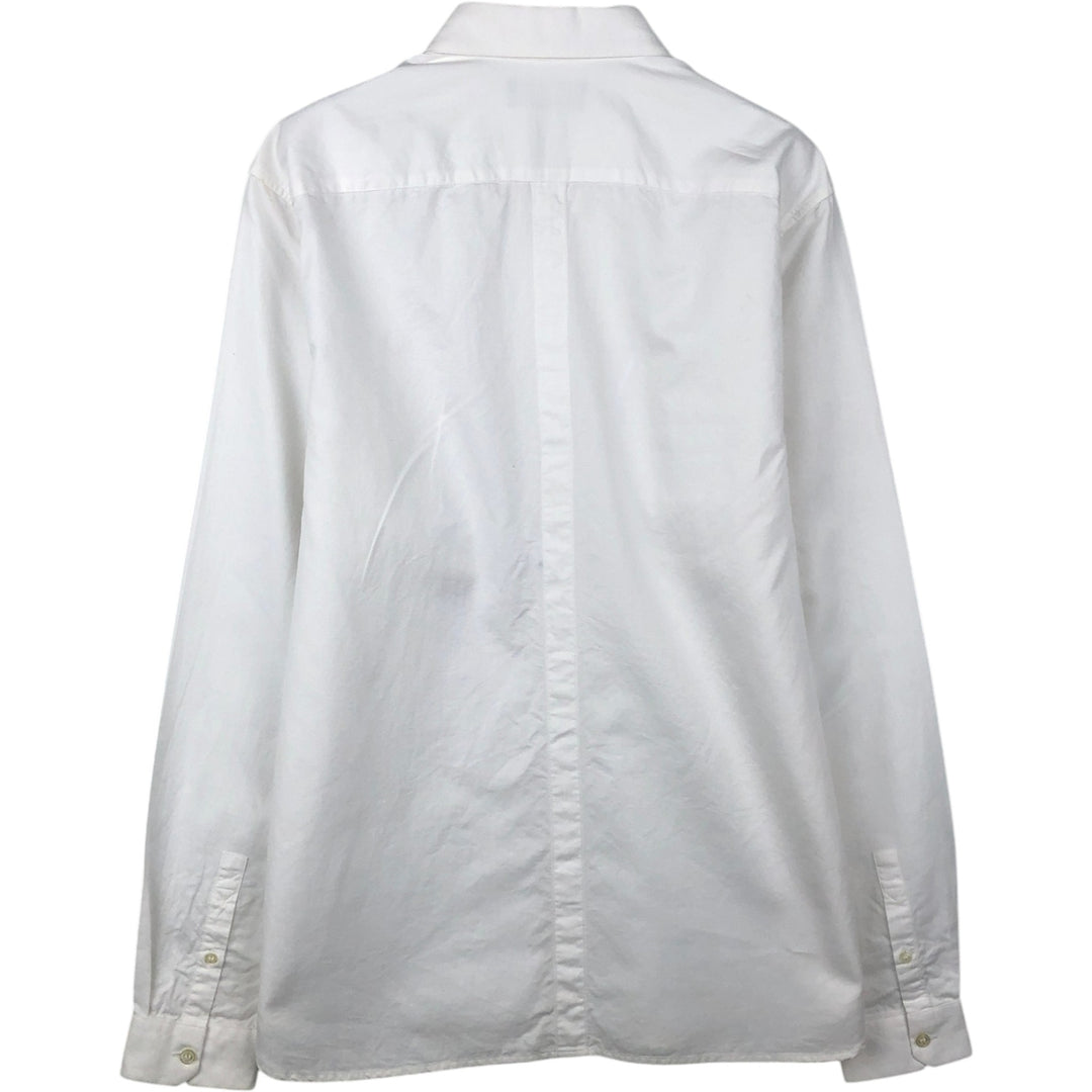 Fred Perry long-sleeved cotton shirt with hidden button-down collar, men's size L (approx.) cotton white type Vintage Second Hand