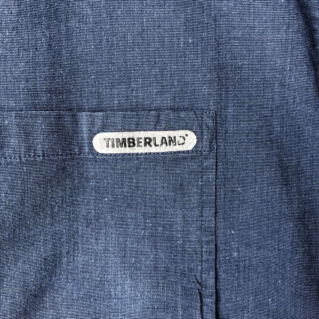 Vintage 90'S Timberland long-sleeved cotton shirt, size L, men's cotton navy blue type Vintage Second Hand