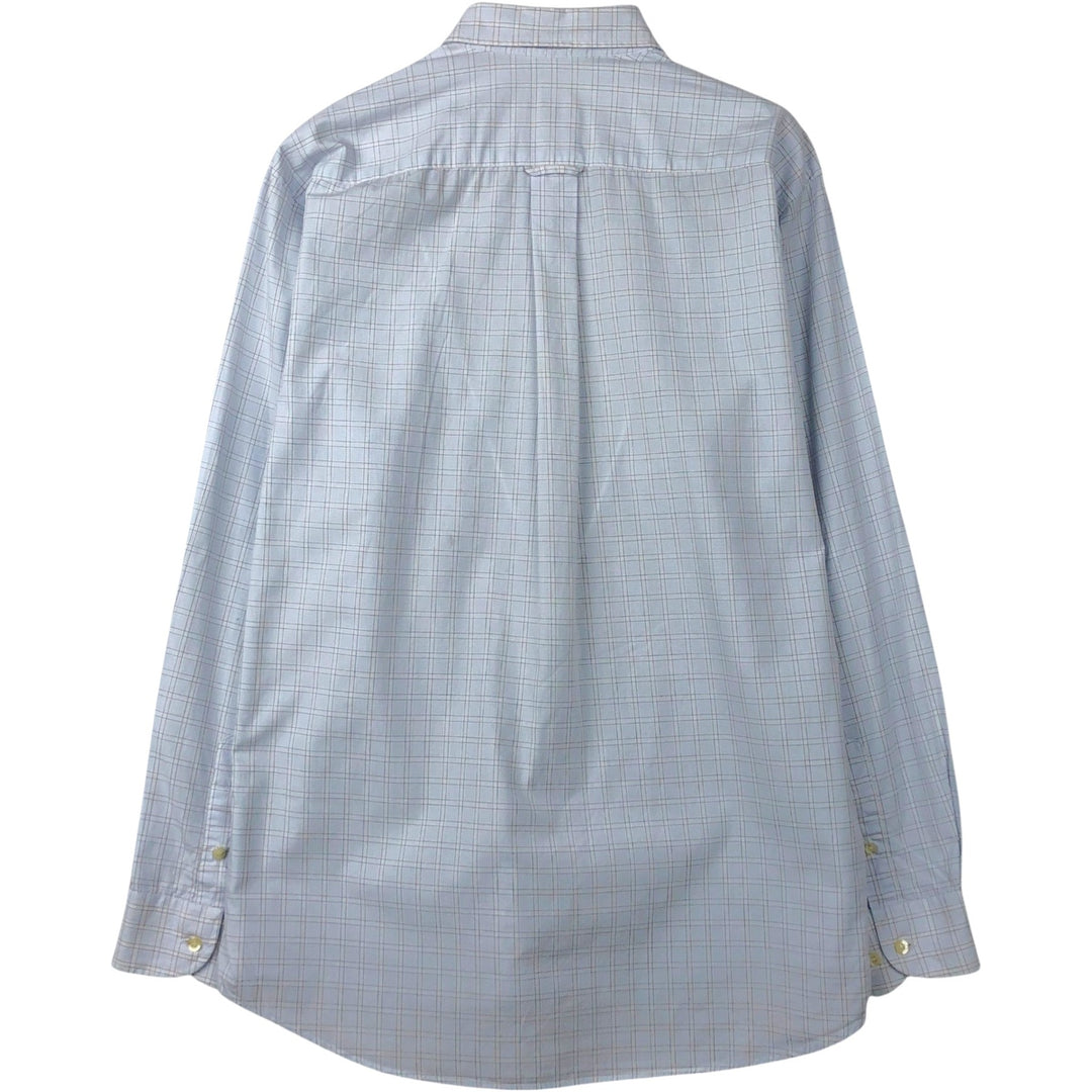 Lacoste LACOSTE Long Sleeve Button Down Check Shirt Men's Size L cotton Blue type light blue Vintage Second Hand