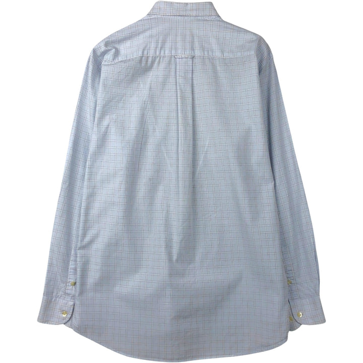 Lacoste LACOSTE Long Sleeve Button Down Check Shirt Men's Size L cotton Blue type light blue Vintage Second Hand