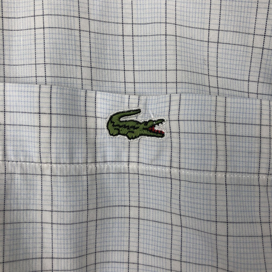 Lacoste LACOSTE Long Sleeve Button Down Check Shirt Men's Size L cotton Blue type light blue Vintage Second Hand