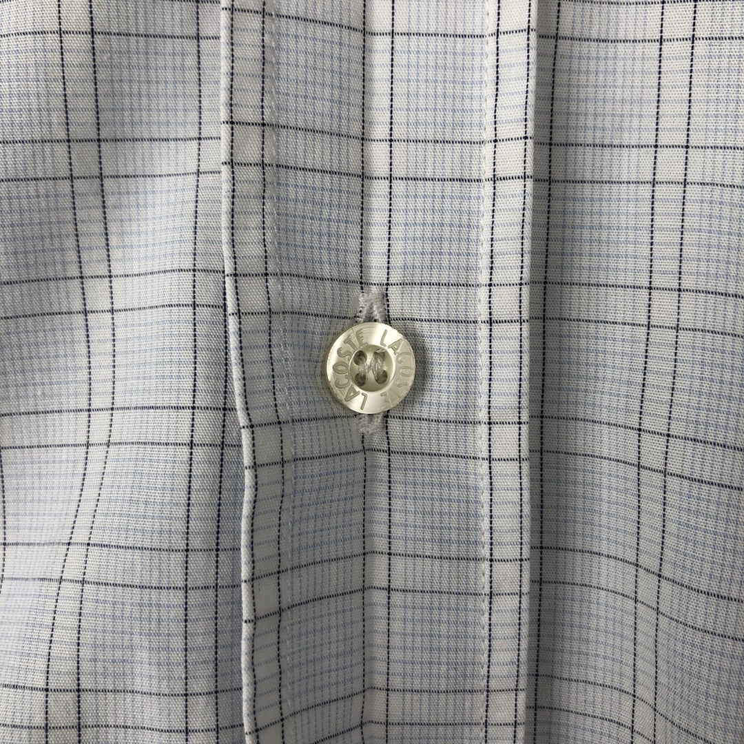 Lacoste LACOSTE Long Sleeve Button Down Check Shirt Men's Size L cotton Blue type light blue Vintage Second Hand