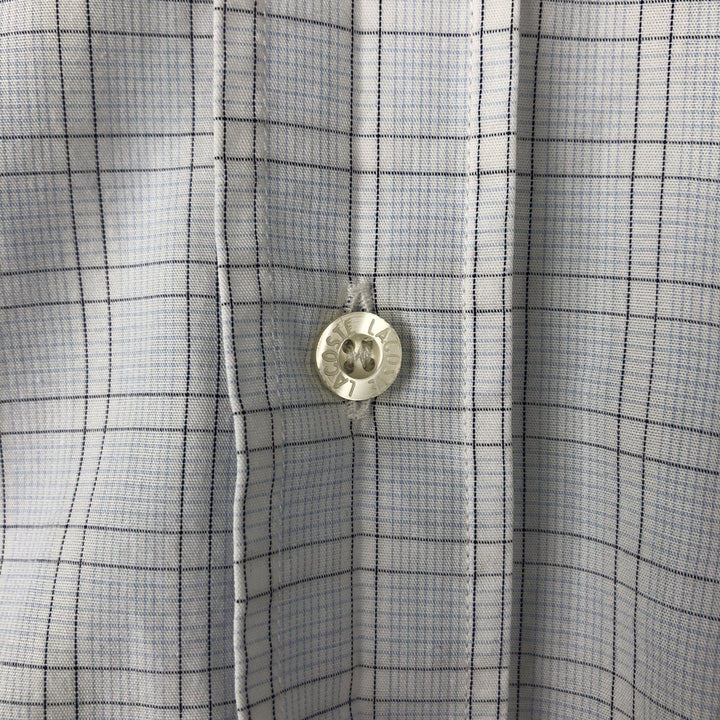 Lacoste LACOSTE Long Sleeve Button Down Check Shirt Men's Size L cotton Blue type light blue Vintage Second Hand