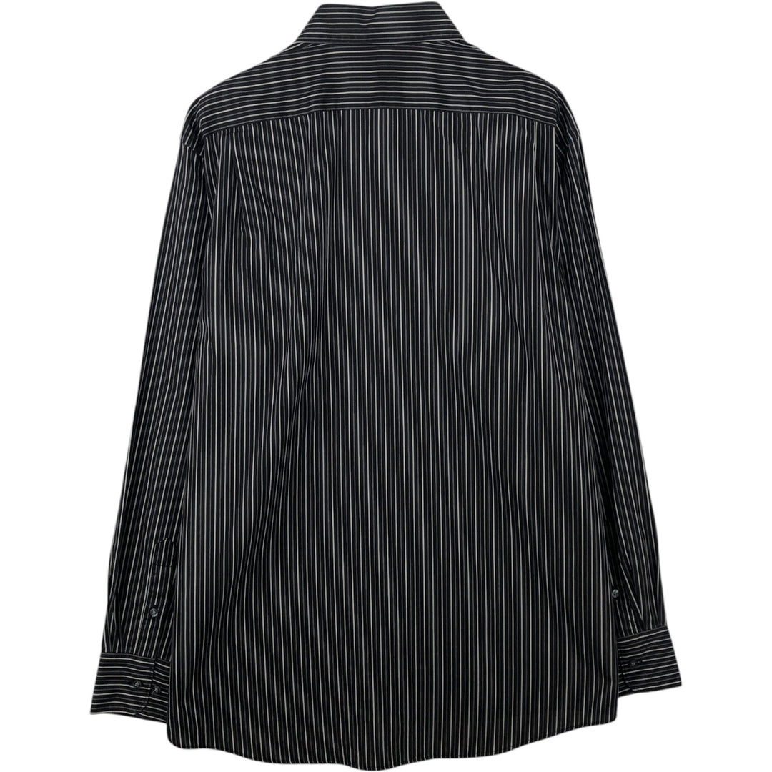 Lacoste long-sleeved cotton striped shirt, men's size M (approx.) cotton black type Vintage Second Hand