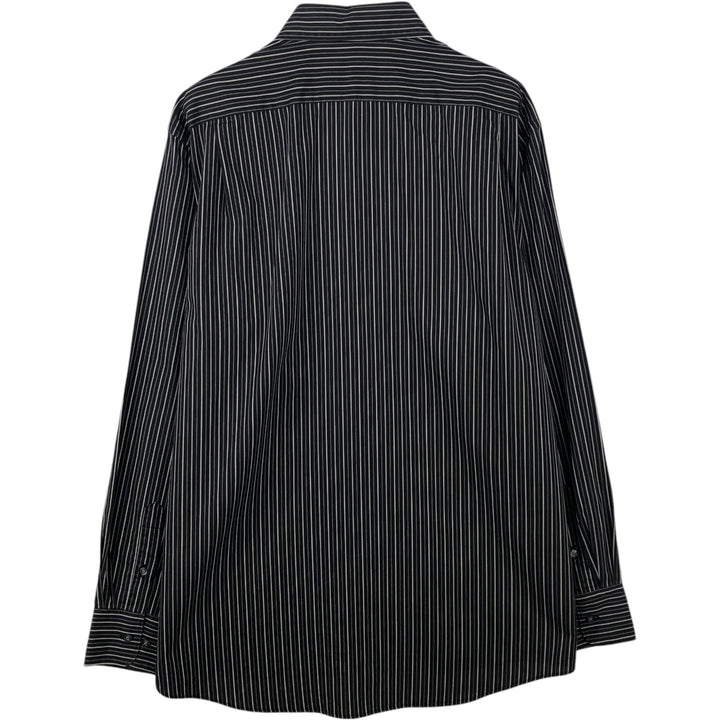 Lacoste long-sleeved cotton striped shirt, men's size M (approx.) cotton black type Vintage Second Hand