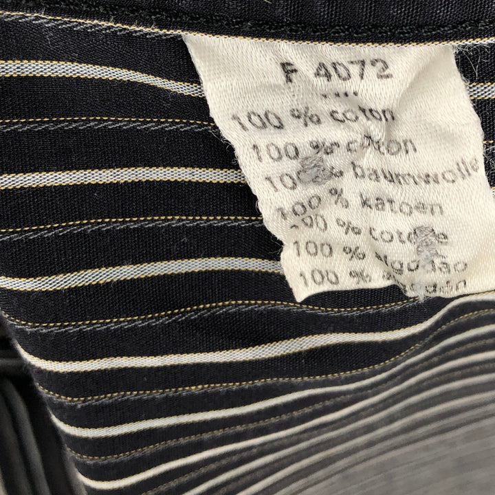 Lacoste long-sleeved cotton striped shirt, men's size M (approx.) cotton black type Vintage Second Hand