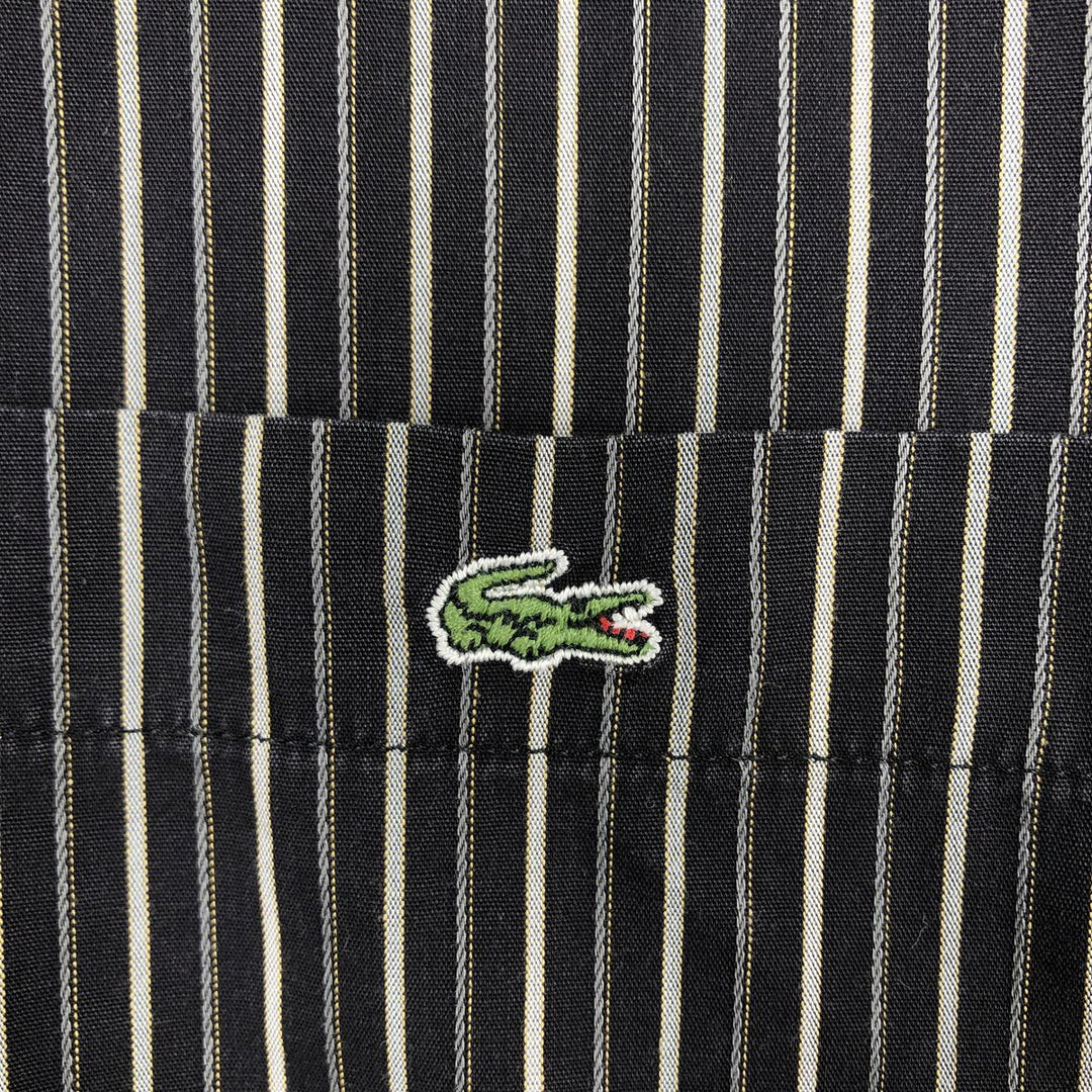 Lacoste long-sleeved cotton striped shirt, men's size M (approx.) cotton black type Vintage Second Hand