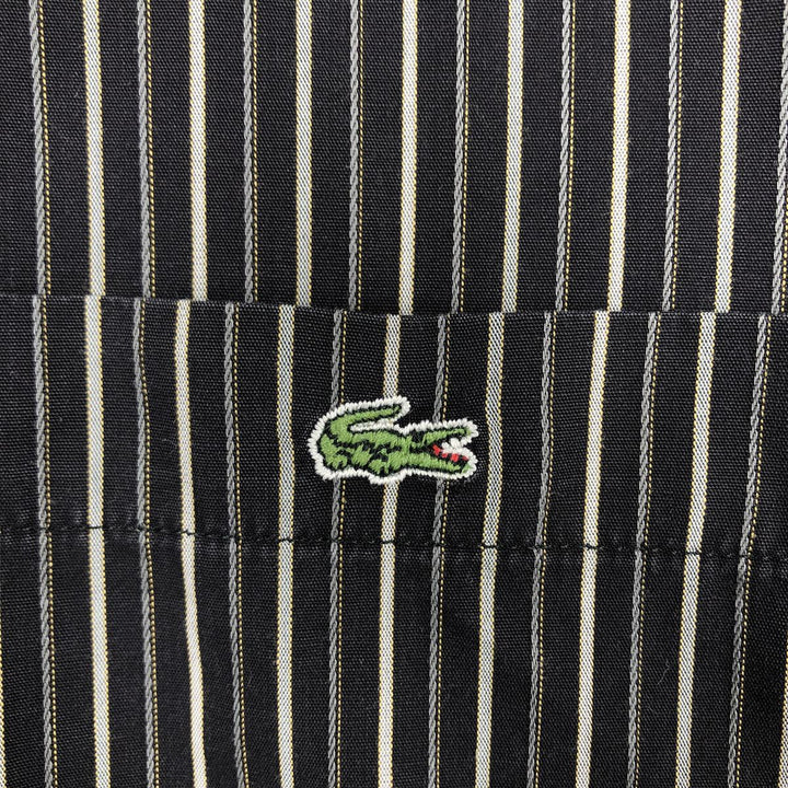 Lacoste long-sleeved cotton striped shirt, men's size M (approx.) cotton black type Vintage Second Hand