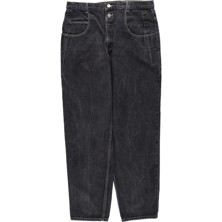 Guess Black Denim Tapered Jeans, Men's Size W34 (approx.) cotton black type Vintage Second Hand