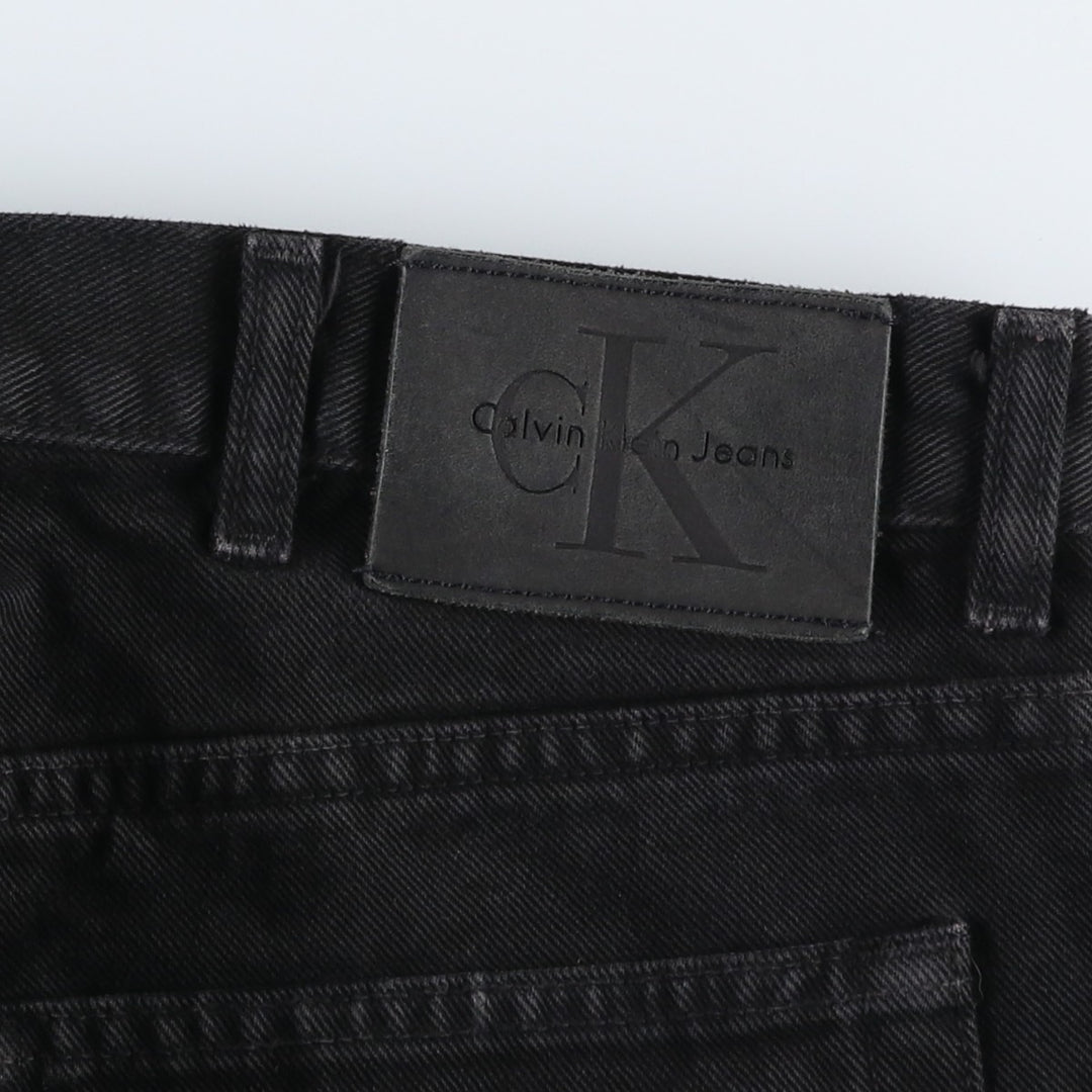 90s-00'S Calvin Klein Jeans, Black Denim Tapered Jeans, Men's W36 (approx.), Vintage cotton black type Vintage Second Hand