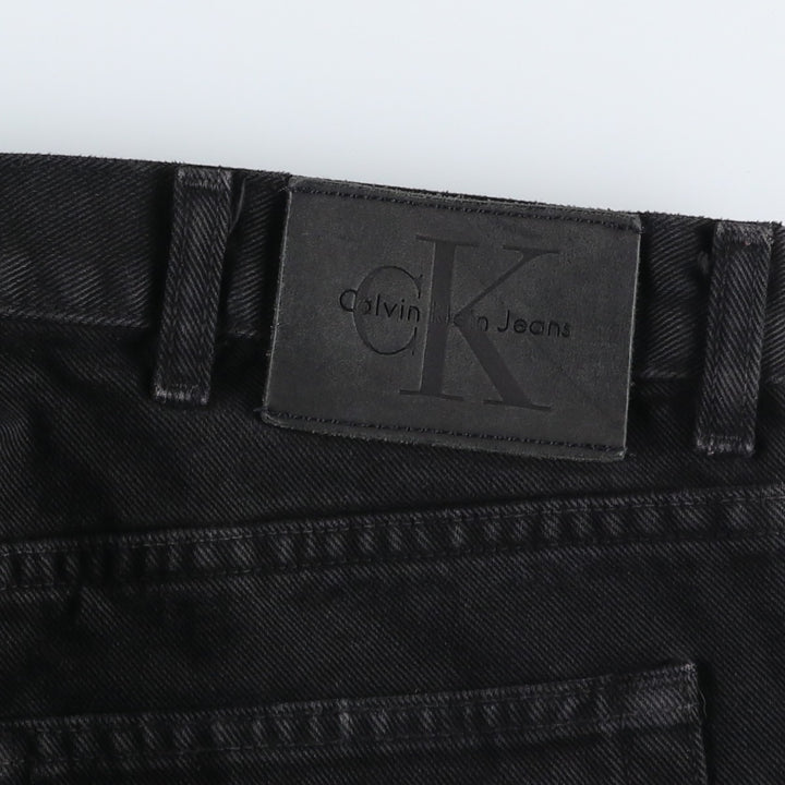 90s-00'S Calvin Klein Jeans, Black Denim Tapered Jeans, Men's W36 (approx.), Vintage cotton black type Vintage Second Hand
