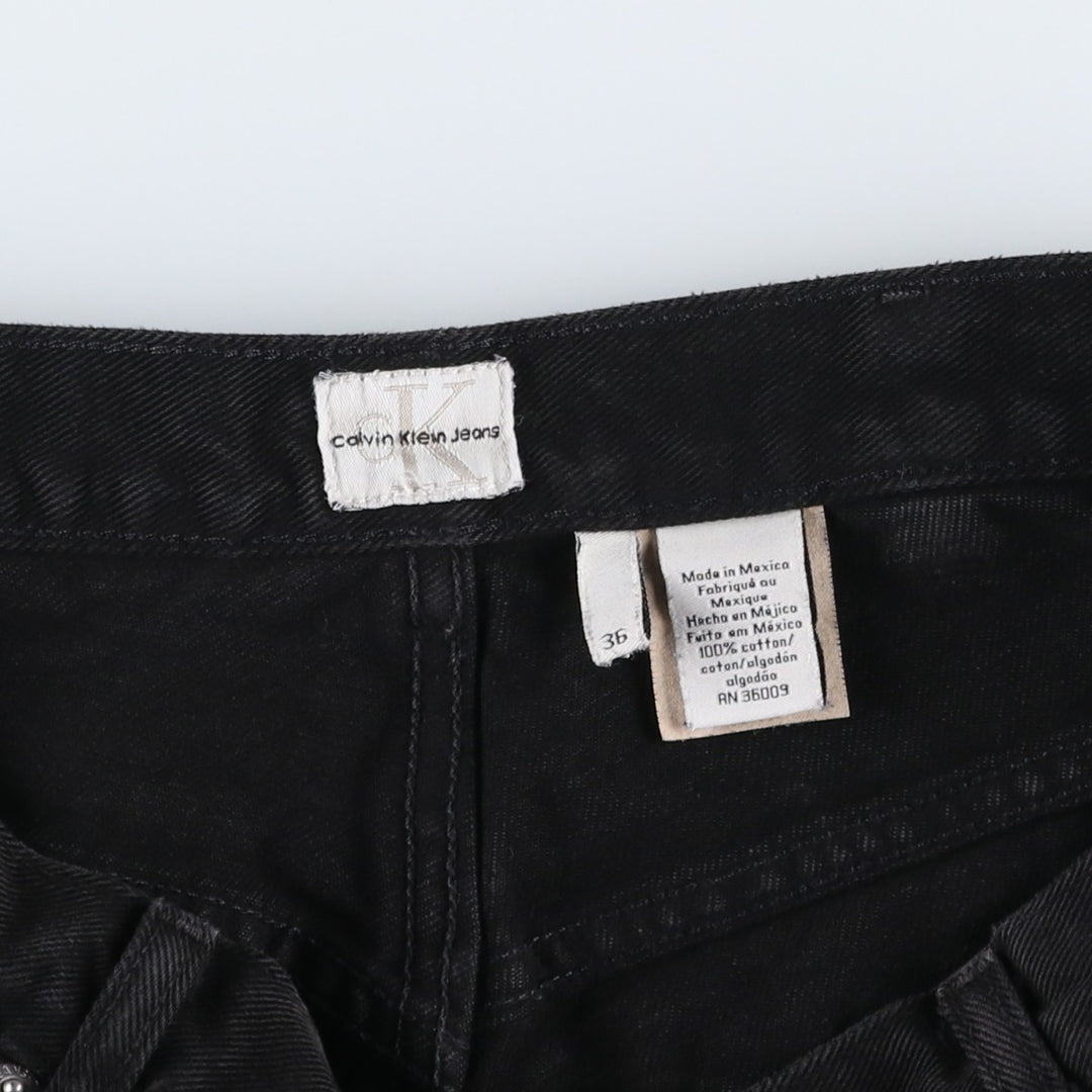 90s-00'S Calvin Klein Jeans, Black Denim Tapered Jeans, Men's W36 (approx.), Vintage cotton black type Vintage Second Hand