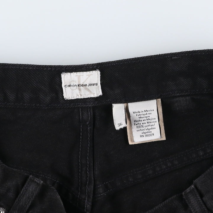90s-00'S Calvin Klein Jeans, Black Denim Tapered Jeans, Men's W36 (approx.), Vintage cotton black type Vintage Second Hand