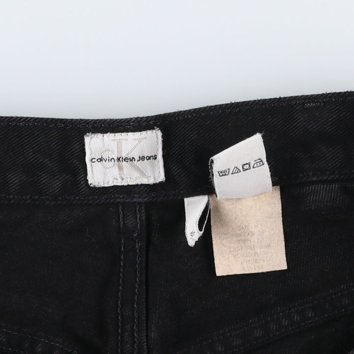 90s-00'S Calvin Klein Jeans, Black Denim Tapered Jeans, Men's W36 (approx.), Vintage cotton black type Vintage Second Hand