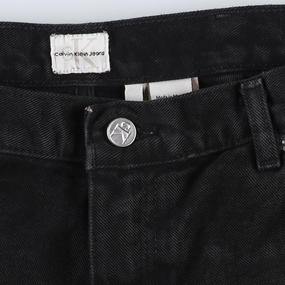 90s-00'S Calvin Klein Jeans, Black Denim Tapered Jeans, Men's W36 (approx.), Vintage cotton black type Vintage Second Hand