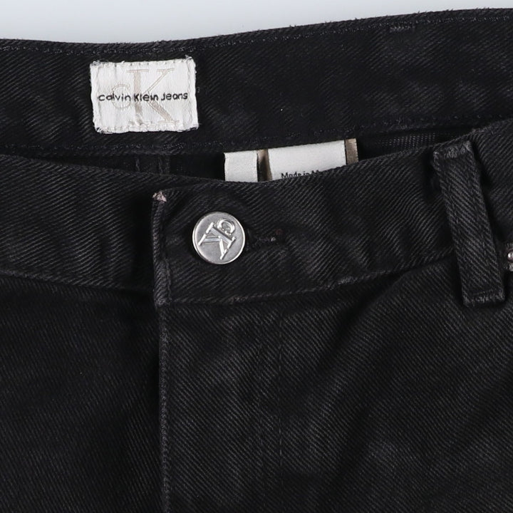 90s-00'S Calvin Klein Jeans, Black Denim Tapered Jeans, Men's W36 (approx.), Vintage cotton black type Vintage Second Hand