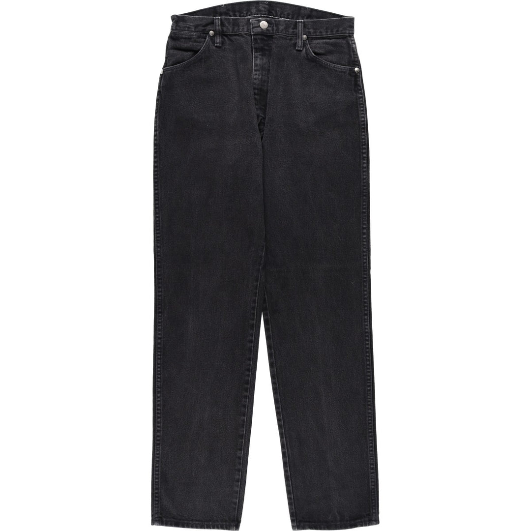 1990'S Wrangler Black Denim Straight Leg Jeans, Made in USA, Women's Size XL (W31 equivalent), Vintage cotton black type Vintage Second Hand