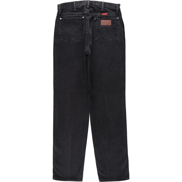 1990'S Wrangler Black Denim Straight Leg Jeans, Made in USA, Women's Size XL (W31 equivalent), Vintage cotton black type Vintage Second Hand