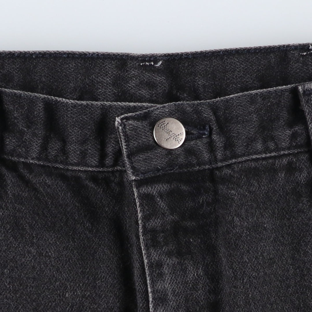 1990'S Wrangler Black Denim Straight Leg Jeans, Made in USA, Women's Size XL (W31 equivalent), Vintage cotton black type Vintage Second Hand
