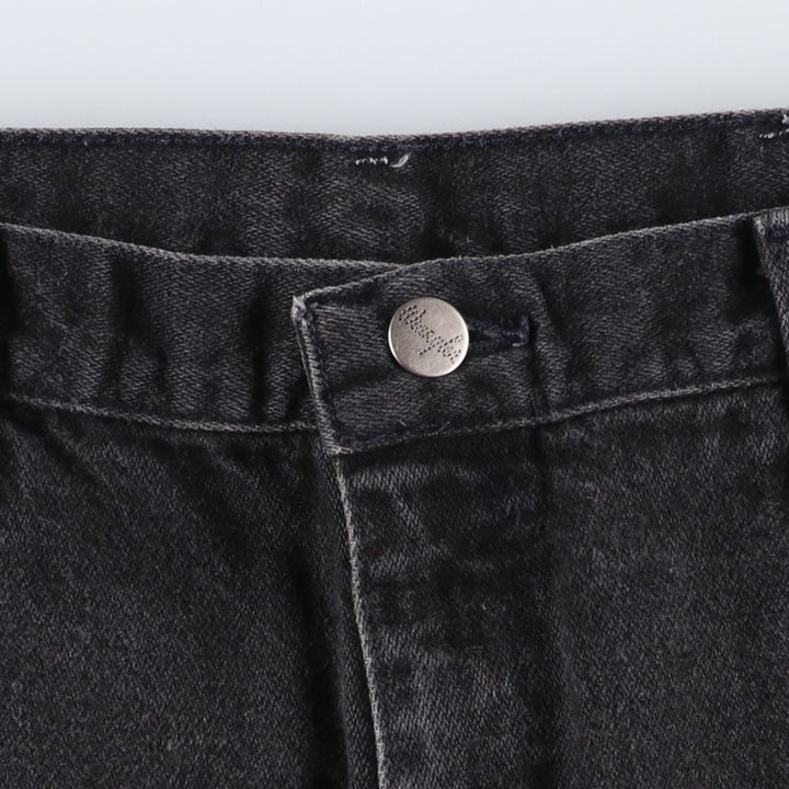 1990'S Wrangler Black Denim Straight Leg Jeans, Made in USA, Women's Size XL (W31 equivalent), Vintage cotton black type Vintage Second Hand