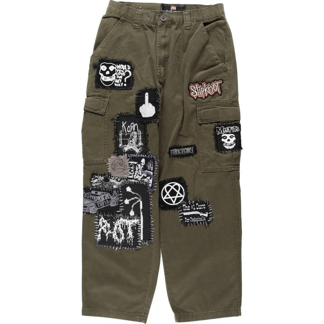 ECKO UNLTD. Custom Patch Chino Cargo Pants, Men's Size W31 (approx.) cotton Khaki type Vintage Second Hand