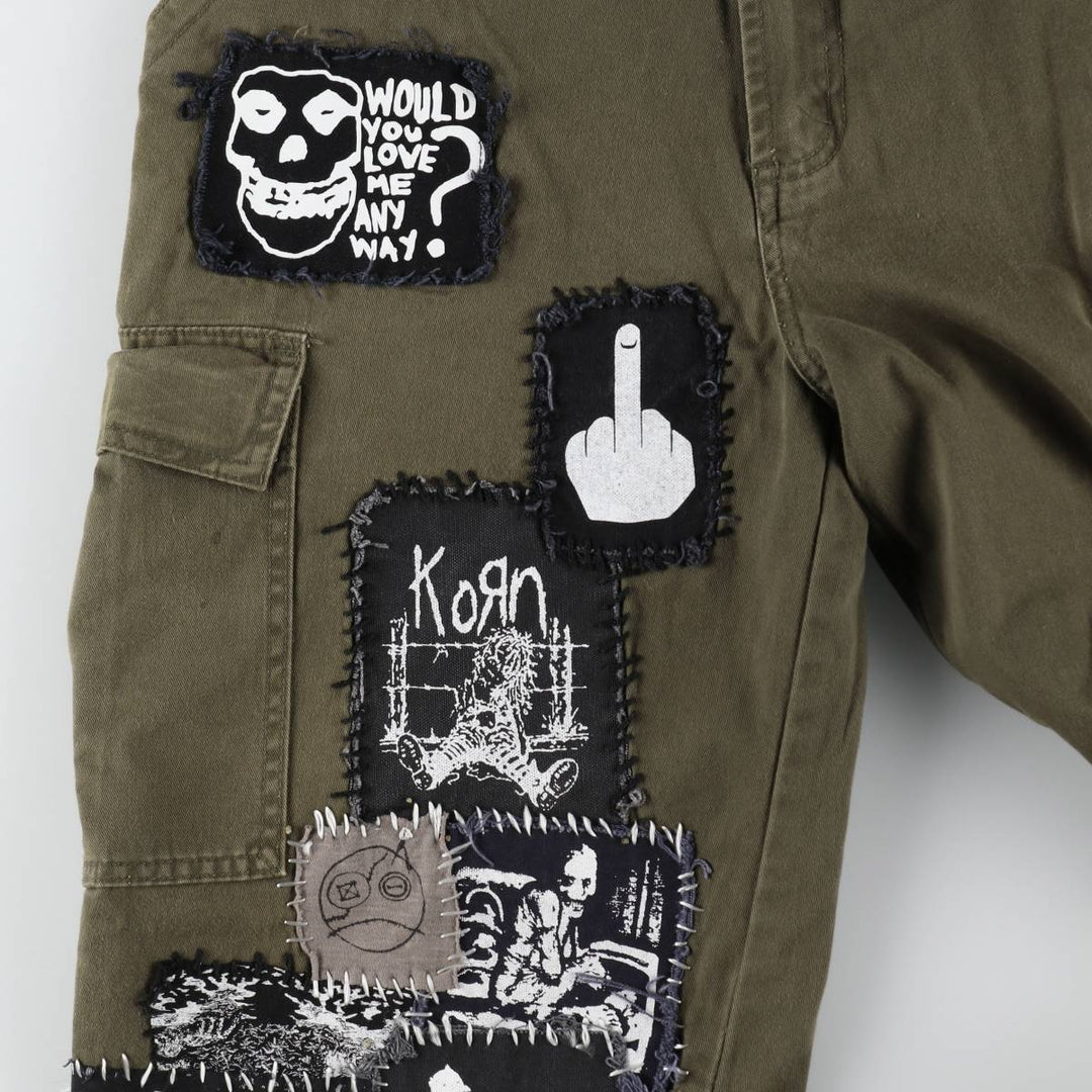 ECKO UNLTD. Custom Patch Chino Cargo Pants, Men's Size W31 (approx.) cotton Khaki type Vintage Second Hand
