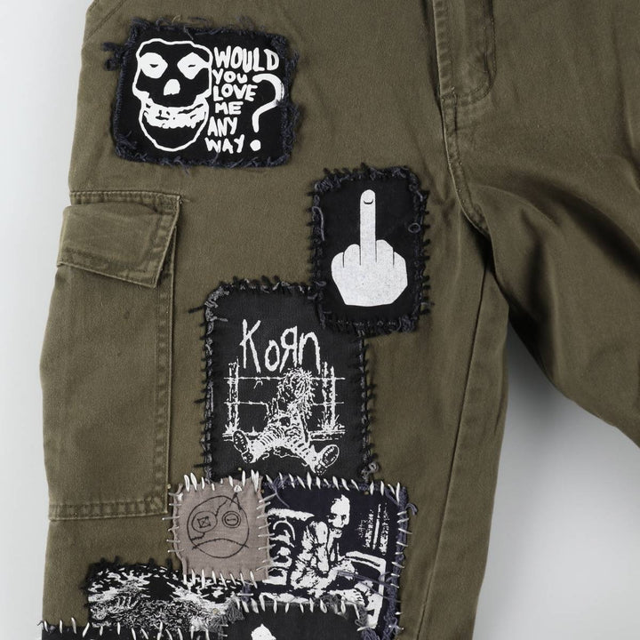 ECKO UNLTD. Custom Patch Chino Cargo Pants, Men's Size W31 (approx.) cotton Khaki type Vintage Second Hand