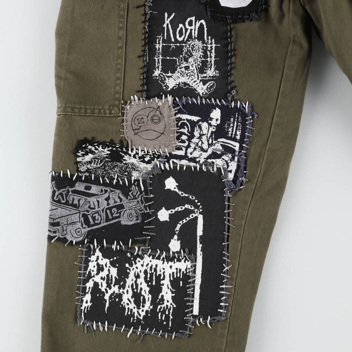 ECKO UNLTD. Custom Patch Chino Cargo Pants, Men's Size W31 (approx.) cotton Khaki type Vintage Second Hand
