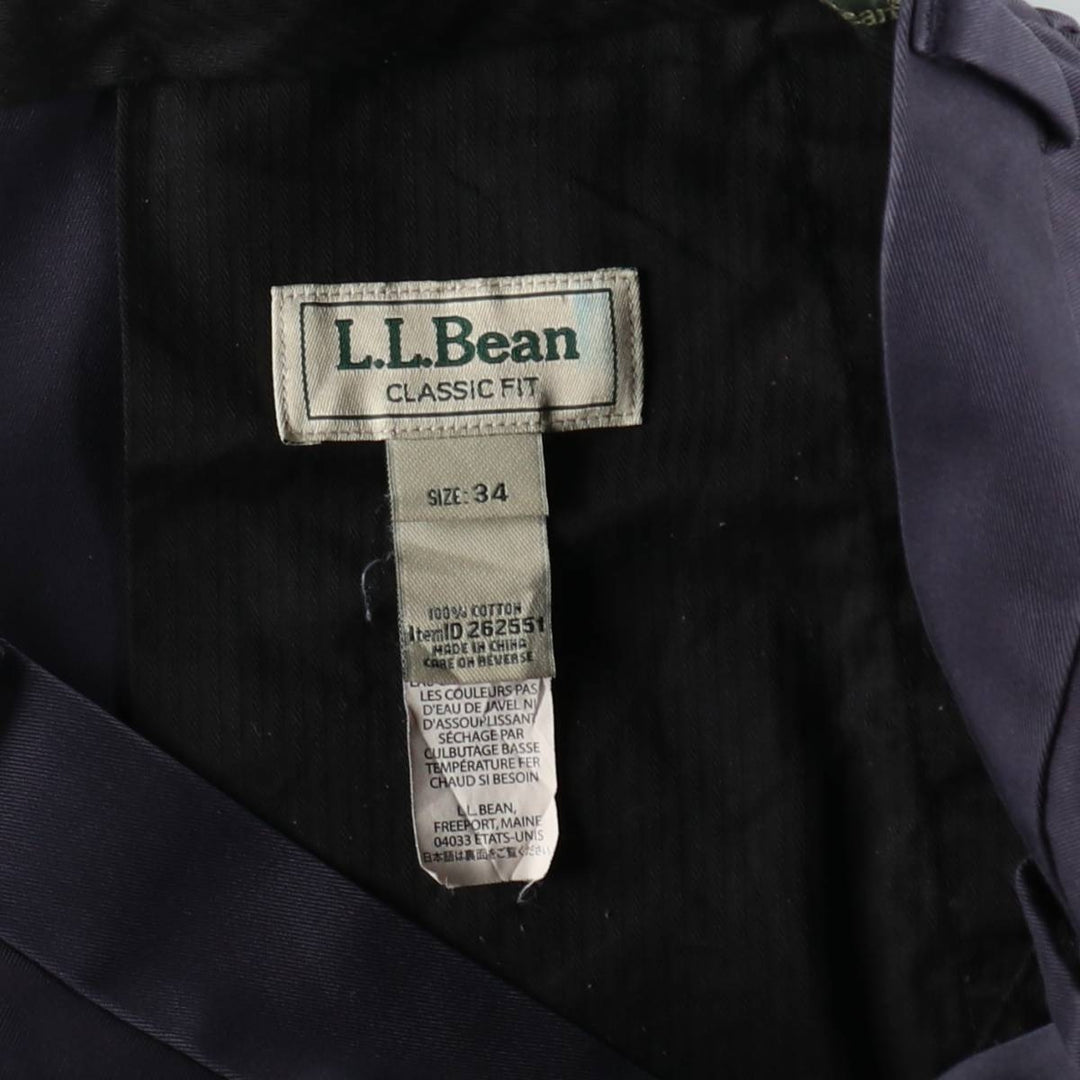 90s-00'S LLBean CLASSIC FIT Chino Pants, Men's W36 (approx.), Vintage cotton navy blue type Vintage Second Hand