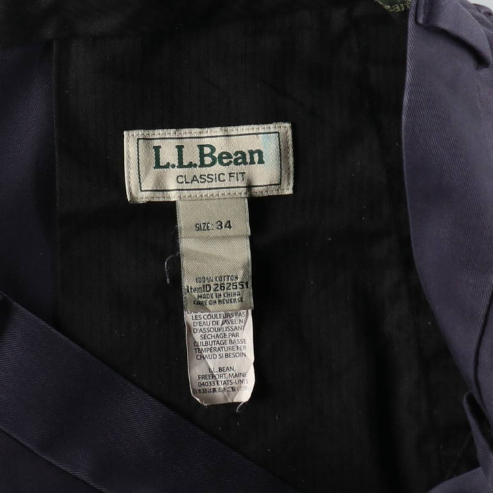 90s-00'S LLBean CLASSIC FIT Chino Pants, Men's W36 (approx.), Vintage cotton navy blue type Vintage Second Hand