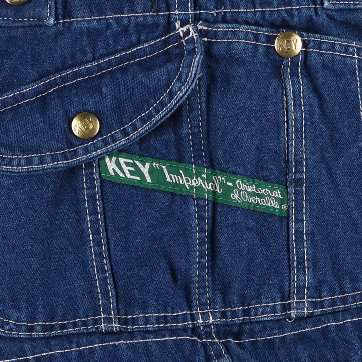 90'S Key denim overalls, men's size W37 (approx.), vintage. cotton blue type Vintage Second Hand