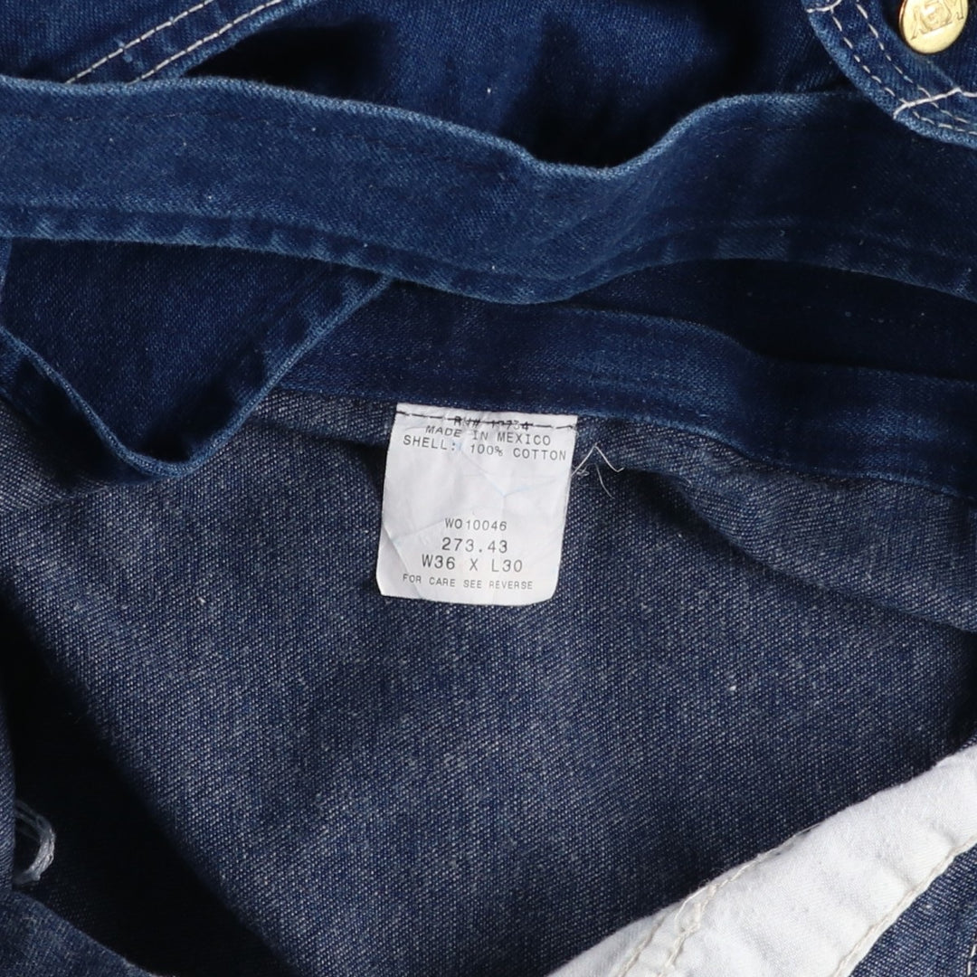 90'S Key denim overalls, men's size W37 (approx.), vintage. cotton blue type Vintage Second Hand