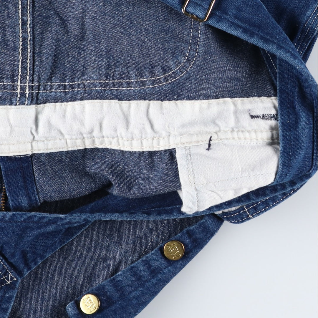 90'S Key denim overalls, men's size W37 (approx.), vintage. cotton blue type Vintage Second Hand