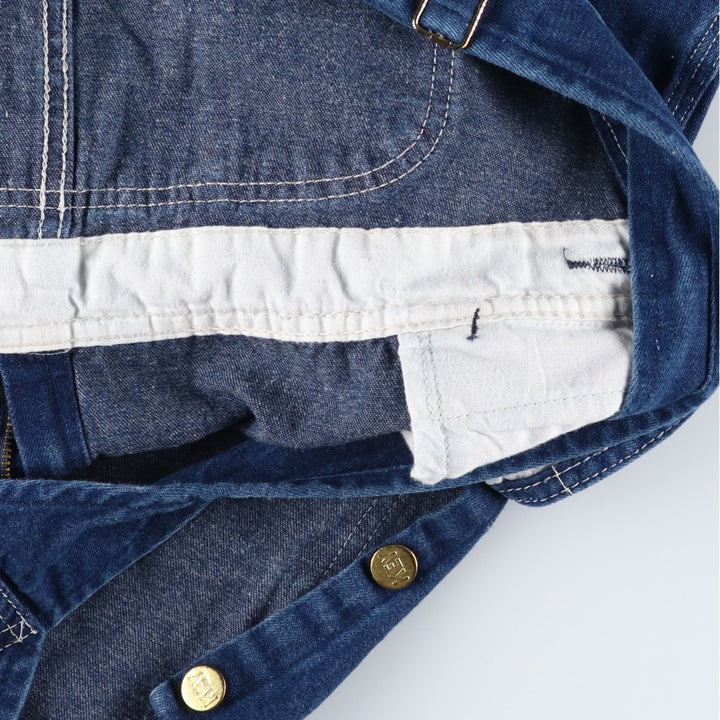90'S Key denim overalls, men's size W37 (approx.), vintage. cotton blue type Vintage Second Hand