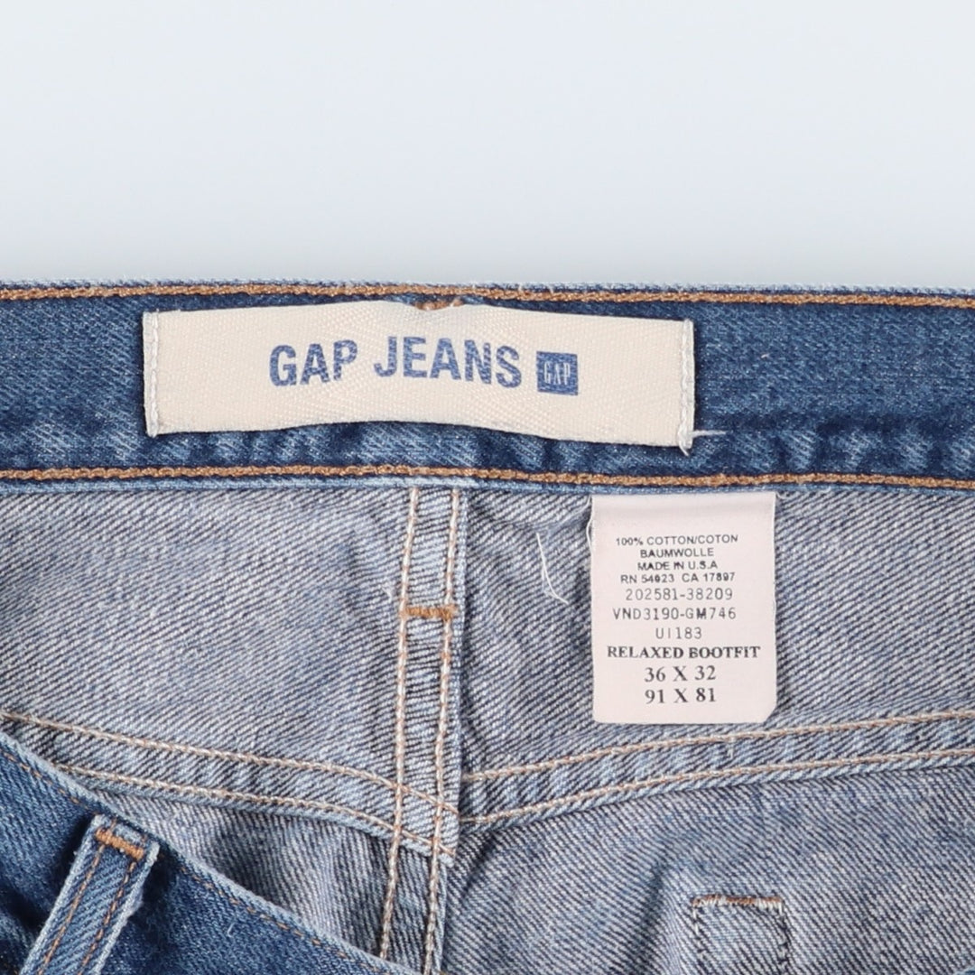 90s-00'S GAP GAP JEANS RELAXED BOOTFIT Straight Denim Pants Made in USA Men's W37 equivalent Vintage cotton navy blue type Vintage Second Hand