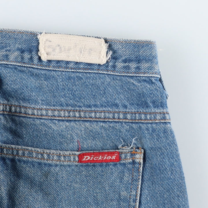 90s-era Dickies straight-leg denim pants, men's size W30 equivalent, vintage. cotton blue type Vintage Second Hand