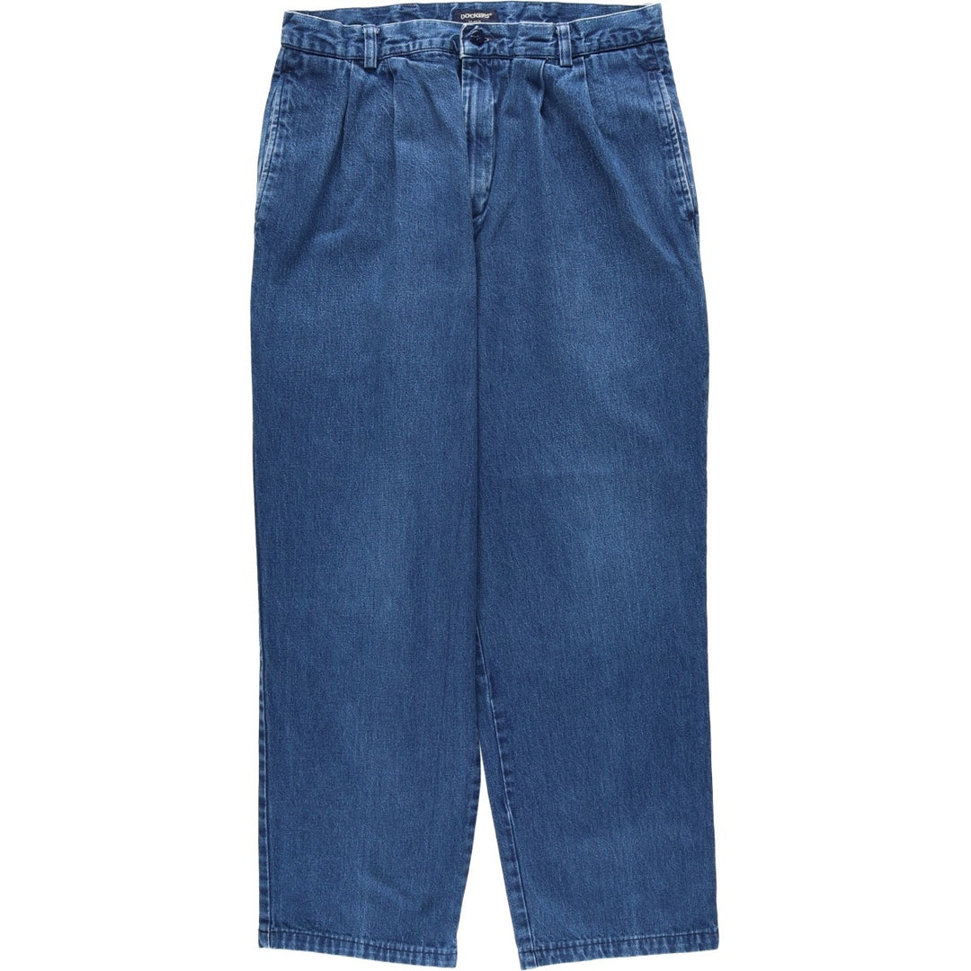 2000'S Dockers Khakis 40545-4518 Two-Pleat Tapered Denim Pants, Men's W33 (approx.) cotton navy blue type Vintage Second Hand