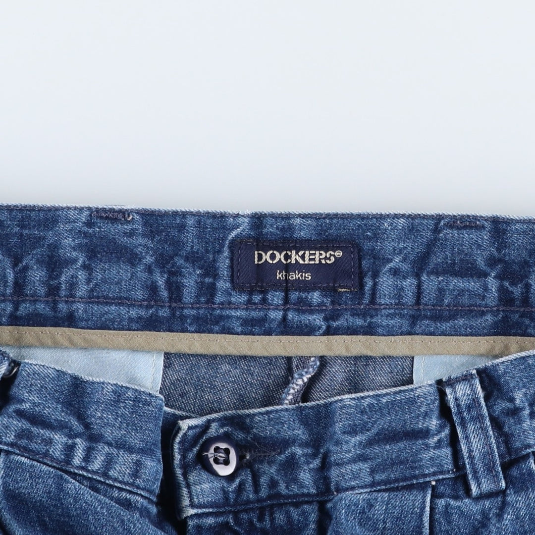 2000'S Dockers Khakis 40545-4518 Two-Pleat Tapered Denim Pants, Men's W33 (approx.) cotton navy blue type Vintage Second Hand