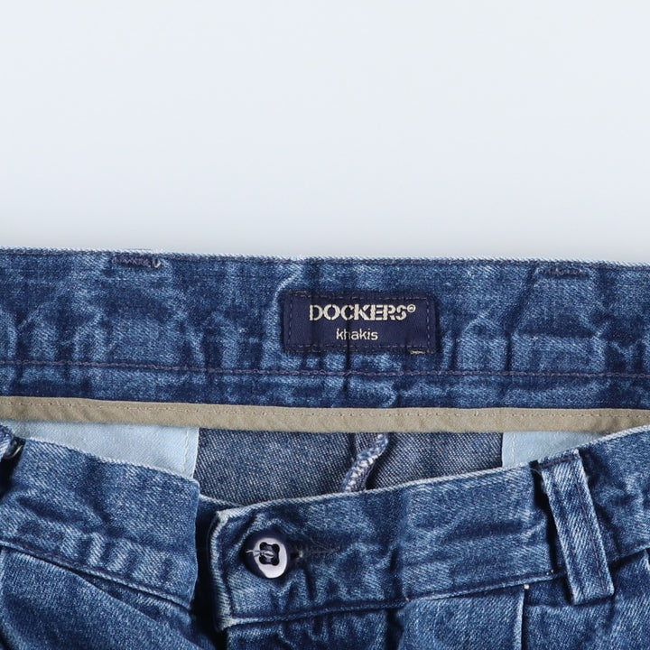 2000'S Dockers Khakis 40545-4518 Two-Pleat Tapered Denim Pants, Men's W33 (approx.) cotton navy blue type Vintage Second Hand
