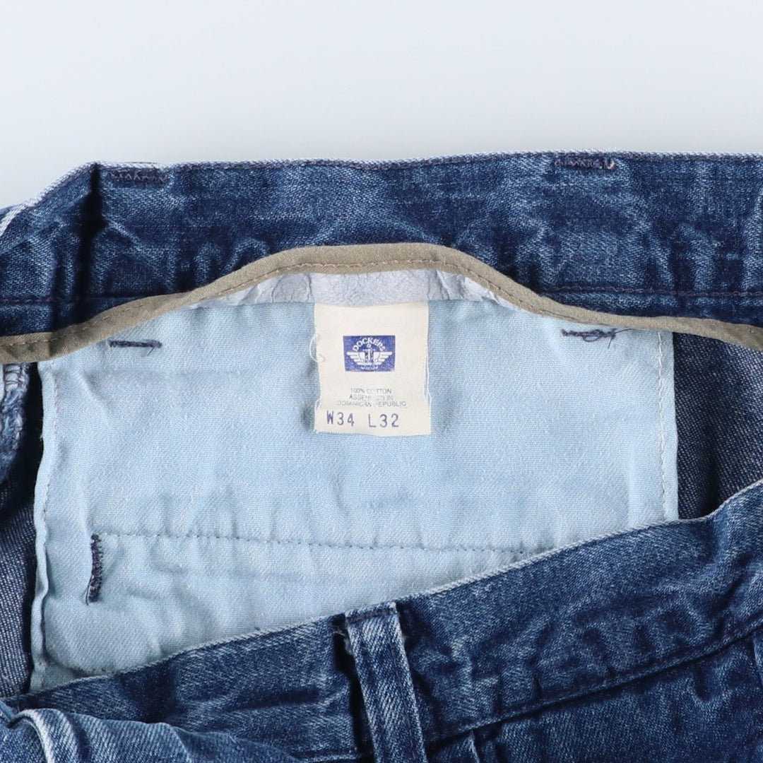 2000'S Dockers Khakis 40545-4518 Two-Pleat Tapered Denim Pants, Men's W33 (approx.) cotton navy blue type Vintage Second Hand
